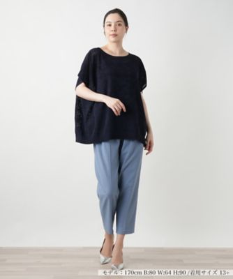 花柄フレンチスリーブニット【Ｌｅｉｌｉａｎ　ＷＨＩＴＥ　ＬＡＢＥＬ】