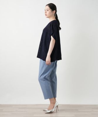 花柄フレンチスリーブニット【Ｌｅｉｌｉａｎ　ＷＨＩＴＥ　ＬＡＢＥＬ】