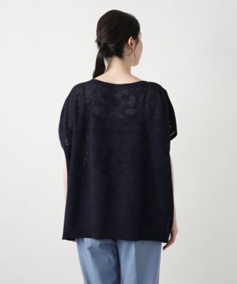 花柄フレンチスリーブニット【Ｌｅｉｌｉａｎ　ＷＨＩＴＥ　ＬＡＢＥＬ】