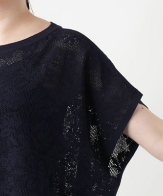 花柄フレンチスリーブニット【Ｌｅｉｌｉａｎ　ＷＨＩＴＥ　ＬＡＢＥＬ】