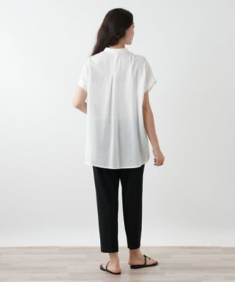 Leilian PLUS HOUSE / レリアンプラスハウス 【店舗人気】バンドカラーブラウス【Leilian WHITE LABEL】 バンドカラーブラウス|レリアン プラスハウス | レリアン公式
