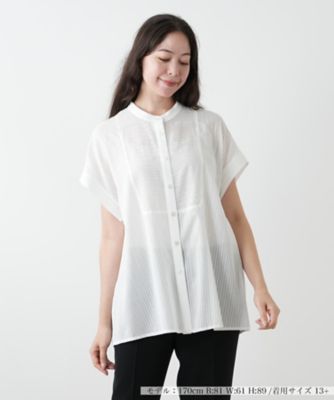 バンドカラーブラウス【Leilian WHITE LABEL
