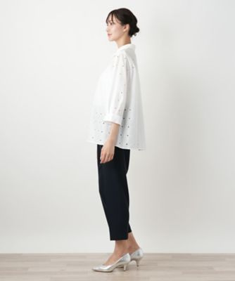 【店舗人気】カットワークブラウス【Ｌｅｉｌｉａｎ　ＷＨＩＴＥ　ＬＡＢＥＬ】