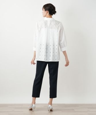 【店舗人気】カットワークブラウス【Ｌｅｉｌｉａｎ　ＷＨＩＴＥ　ＬＡＢＥＬ】