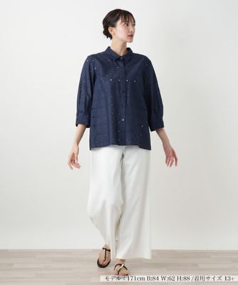 【店舗人気】カットワークブラウス【Ｌｅｉｌｉａｎ　ＷＨＩＴＥ　ＬＡＢＥＬ】