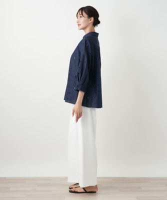 【店舗人気】カットワークブラウス【Ｌｅｉｌｉａｎ　ＷＨＩＴＥ　ＬＡＢＥＬ】
