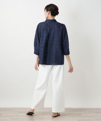 【店舗人気】カットワークブラウス【Ｌｅｉｌｉａｎ　ＷＨＩＴＥ　ＬＡＢＥＬ】