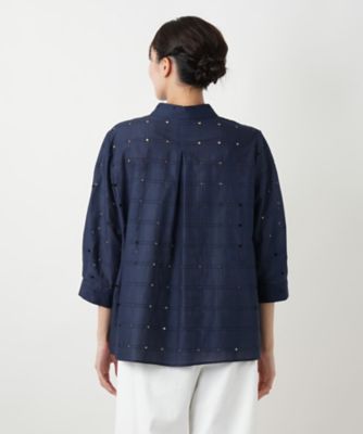 【店舗人気】カットワークブラウス【Ｌｅｉｌｉａｎ　ＷＨＩＴＥ　ＬＡＢＥＬ】