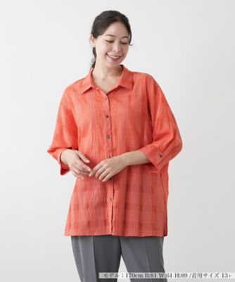 Leilian plus house (Women/大きいサイズ)/レリアン　プラスハウス チェックブラウス【Ｌｅｉｌｉａｎ　ＷＨＩＴＥ　ＬＡＢＥＬ】
