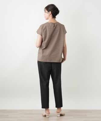 美品 レリアン 大きいサイズ ボーダーストライプ ブラウス 白 青 サイズ13号 ストライプ七分袖ブラウス | Leilian (Women)/レリアン | 三越