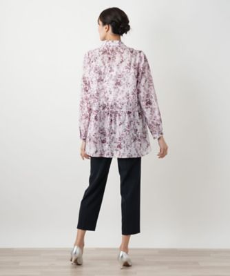 激安 超特価商店街 Leilian 絹 13+ シルク100% 花柄ブラウス