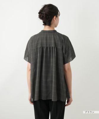 シアーチェックブラウス【Leilian WHITE LABEL