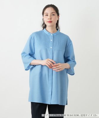 ＜Leilian plus house (Women/大きいサイズ)＞バンドカラーブラウス【Ｌｅｉｌｉａｎ　ＷＨＩＴＥ　ＬＡＢＥＬ】