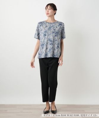 フラワープリントＴシャツ【Ｌｅｉｌｉａｎ　ＷＨＩＴＥ　ＬＡＢＥＬ】