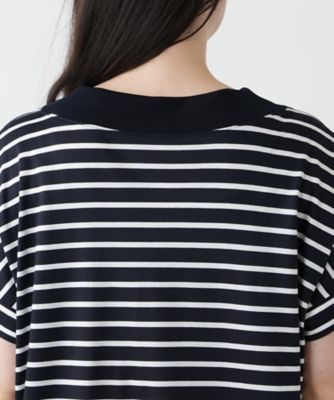 ボーダー切替Ｖネックカットソー【Ｌｅｉｌｉａｎ　ＷＨＩＴＥ　ＬＡＢＥＬ】