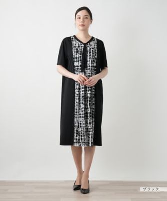 【店舗人気】幾何学切替フレアワンピース【Ｌｅｉｌｉａｎ　ＷＨＩＴＥ　ＬＡＢＥＬ】