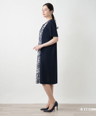 【店舗人気】幾何学切替フレアワンピース【Ｌｅｉｌｉａｎ　ＷＨＩＴＥ　ＬＡＢＥＬ】