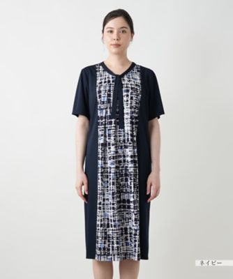 【店舗人気】幾何学切替フレアワンピース【Ｌｅｉｌｉａｎ　ＷＨＩＴＥ　ＬＡＢＥＬ】