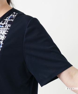 【店舗人気】幾何学切替フレアワンピース【Ｌｅｉｌｉａｎ　ＷＨＩＴＥ　ＬＡＢＥＬ】