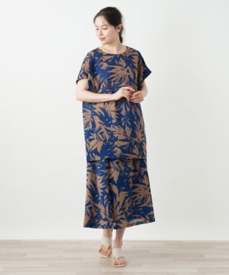 リーフ柄チュニックブラウス【Ｌｅｉｌｉａｎ　ＷＨＩＴＥ　ＬＡＢＥＬ】