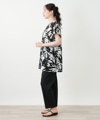 リーフ柄チュニックブラウス【Ｌｅｉｌｉａｎ　ＷＨＩＴＥ　ＬＡＢＥＬ】