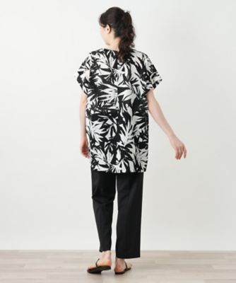 リーフ柄チュニックブラウス【Ｌｅｉｌｉａｎ　ＷＨＩＴＥ　ＬＡＢＥＬ】