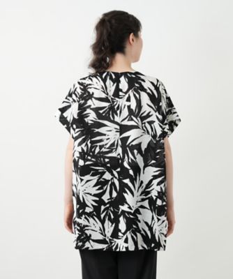 リーフ柄チュニックブラウス【Ｌｅｉｌｉａｎ　ＷＨＩＴＥ　ＬＡＢＥＬ】