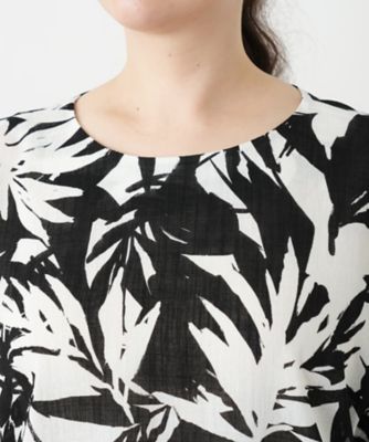 リーフ柄チュニックブラウス【Ｌｅｉｌｉａｎ　ＷＨＩＴＥ　ＬＡＢＥＬ】