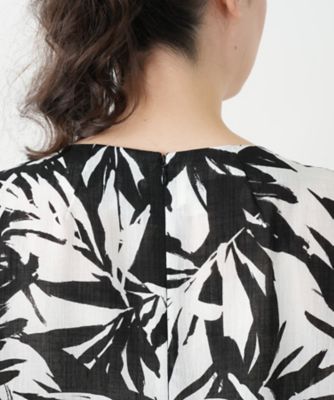リーフ柄チュニックブラウス【Ｌｅｉｌｉａｎ　ＷＨＩＴＥ　ＬＡＢＥＬ】