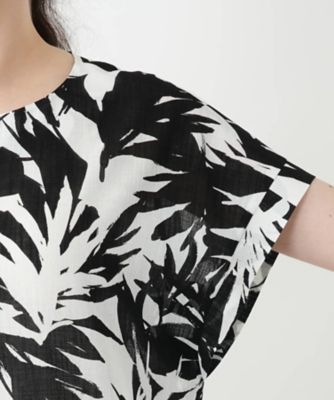 リーフ柄チュニックブラウス【Ｌｅｉｌｉａｎ　ＷＨＩＴＥ　ＬＡＢＥＬ】