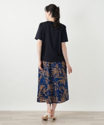 リーフ柄フレアスカート【Ｌｅｉｌｉａｎ　ＷＨＩＴＥ　ＬＡＢＥＬ】