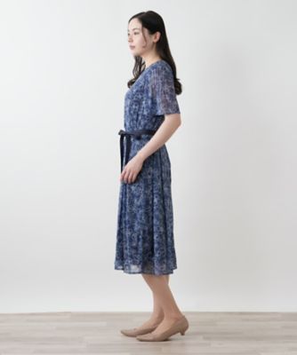 フラワー柄フレアワンピース【Ｌｅｉｌｉａｎ　ＷＨＩＴＥ　ＬＡＢＥＬ】