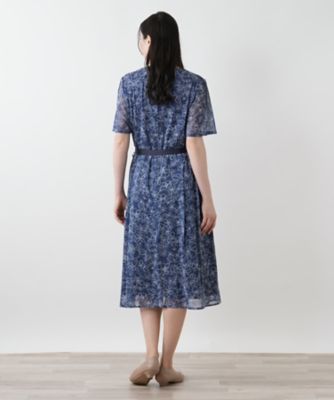 フラワー柄フレアワンピース【Ｌｅｉｌｉａｎ　ＷＨＩＴＥ　ＬＡＢＥＬ】