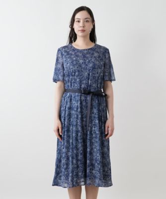 フラワー柄フレアワンピース【Ｌｅｉｌｉａｎ　ＷＨＩＴＥ　ＬＡＢＥＬ】