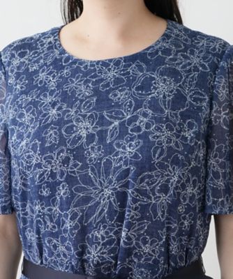 フラワー柄フレアワンピース【Ｌｅｉｌｉａｎ　ＷＨＩＴＥ　ＬＡＢＥＬ】