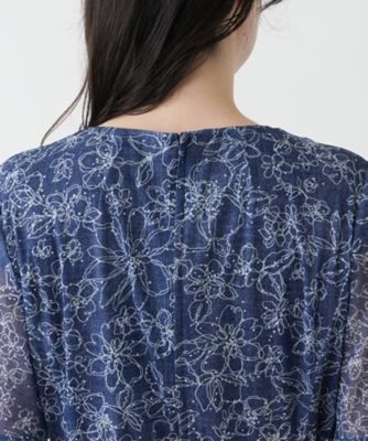 フラワー柄フレアワンピース【Ｌｅｉｌｉａｎ　ＷＨＩＴＥ　ＬＡＢＥＬ】