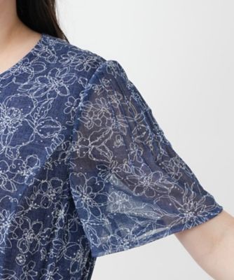フラワー柄フレアワンピース【Ｌｅｉｌｉａｎ　ＷＨＩＴＥ　ＬＡＢＥＬ】