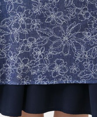 フラワー柄フレアワンピース【Ｌｅｉｌｉａｎ　ＷＨＩＴＥ　ＬＡＢＥＬ】