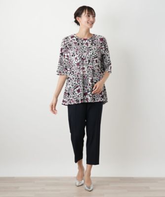 店舗人気】フラワープリントカットソー【Leilian
