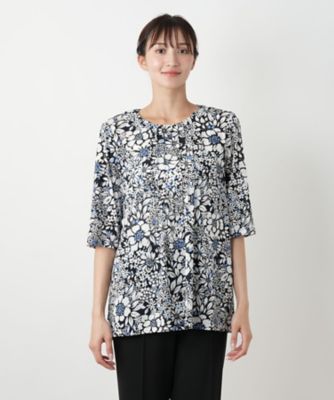 店舗人気】フラワープリントカットソー【Leilian