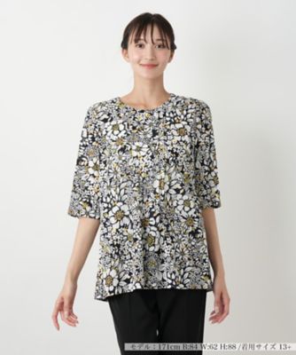 店舗人気】フラワープリントカットソー【Leilian