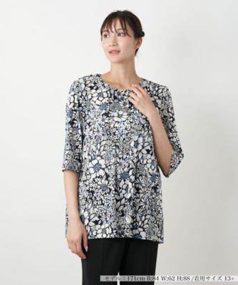 ＜Leilian plus house (Women/大きいサイズ)＞【店舗人気】フラワープリントカットソー【Ｌｅｉｌｉａｎ　ＷＨＩＴＥ　ＬＡＢＥＬ】