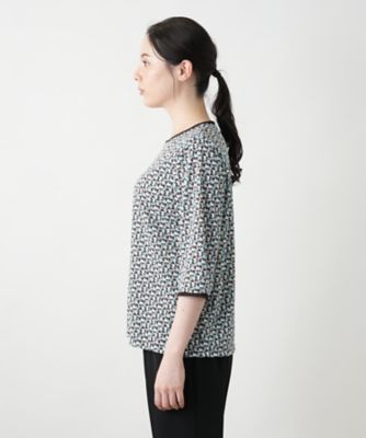 Leilian PLUS HOUSE / レリアンプラスハウス 【店舗人気】幾何学柄カットソー【Leilian WHITE LABEL】 店舗人気】幾何学柄カットソー【Leilian WHITE