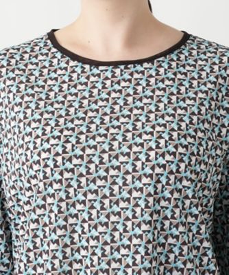 店舗人気】幾何学柄カットソー【Leilian WHITE