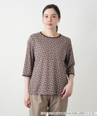Leilian PLUS HOUSE / レリアンプラスハウス 【店舗人気】幾何学柄カットソー【Leilian WHITE LABEL】 店舗人気】幾何学柄カットソー【Leilian WHITE