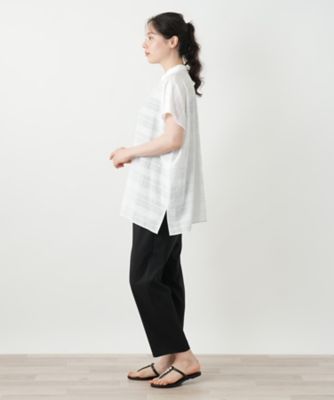シアーチェックブラウス【Ｌｅｉｌｉａｎ　ＷＨＩＴＥ　ＬＡＢＥＬ】