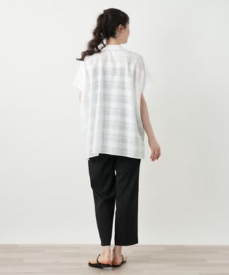 シアーチェックブラウス【Ｌｅｉｌｉａｎ　ＷＨＩＴＥ　ＬＡＢＥＬ】