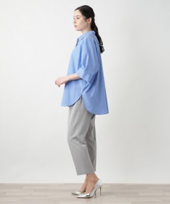 【店舗人気】ストライプドルマンブラウス【Ｌｅｉｌｉａｎ　ＷＨＩＴＥ　ＬＡＢＥＬ】