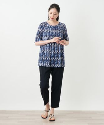 幾何学柄タックカットソー【Ｌｅｉｌｉａｎ　ＷＨＩＴＥ　ＬＡＢＥＬ】