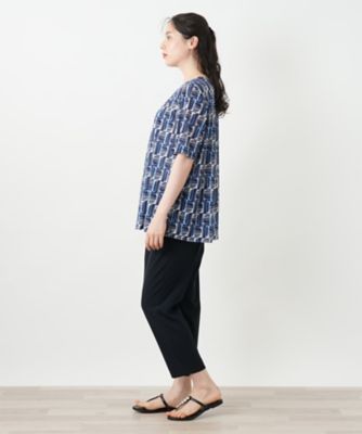 幾何学柄タックカットソー【Ｌｅｉｌｉａｎ　ＷＨＩＴＥ　ＬＡＢＥＬ】
